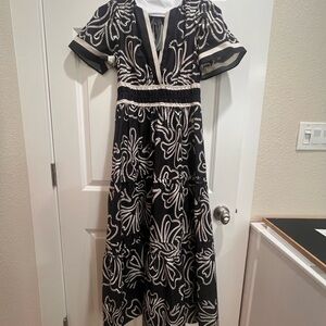 Anthropologie Black and White Maxi Dress